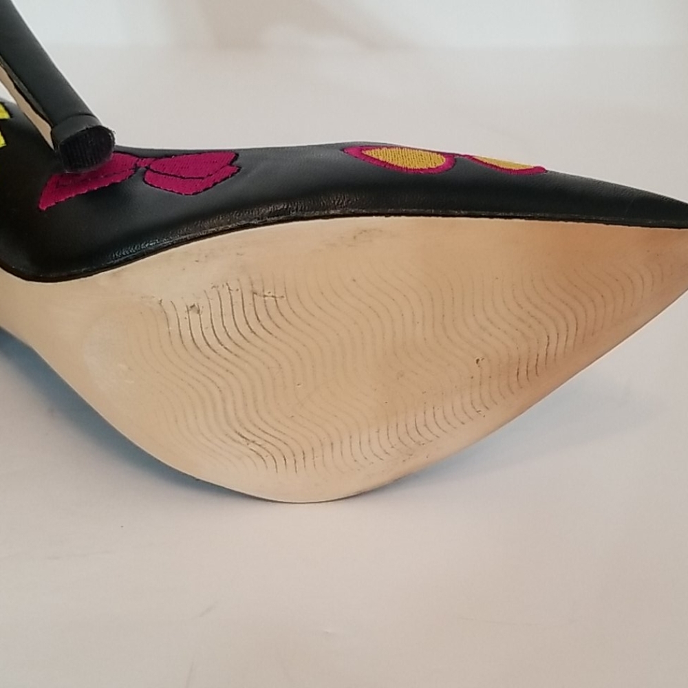 Betsey Johnson Black Heels with Pink and Yellow Accents - Picture 6 of 10